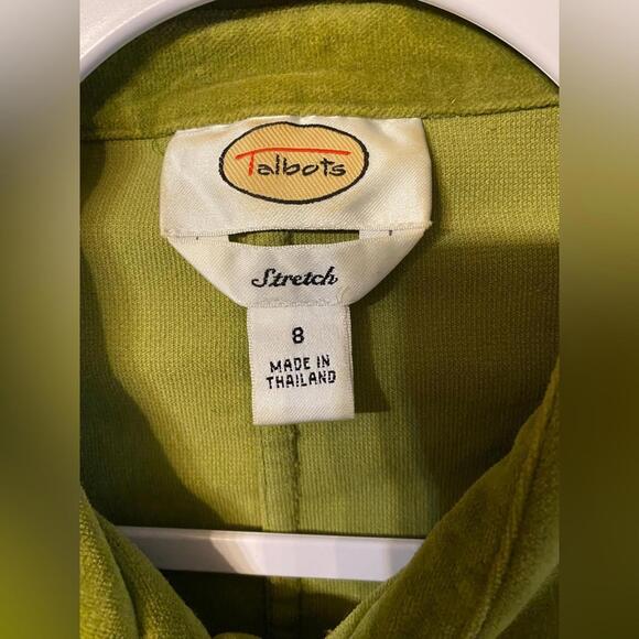 Talbots - Vintage Green Velvet Blazer - Size 8 - Picture 3 of 3